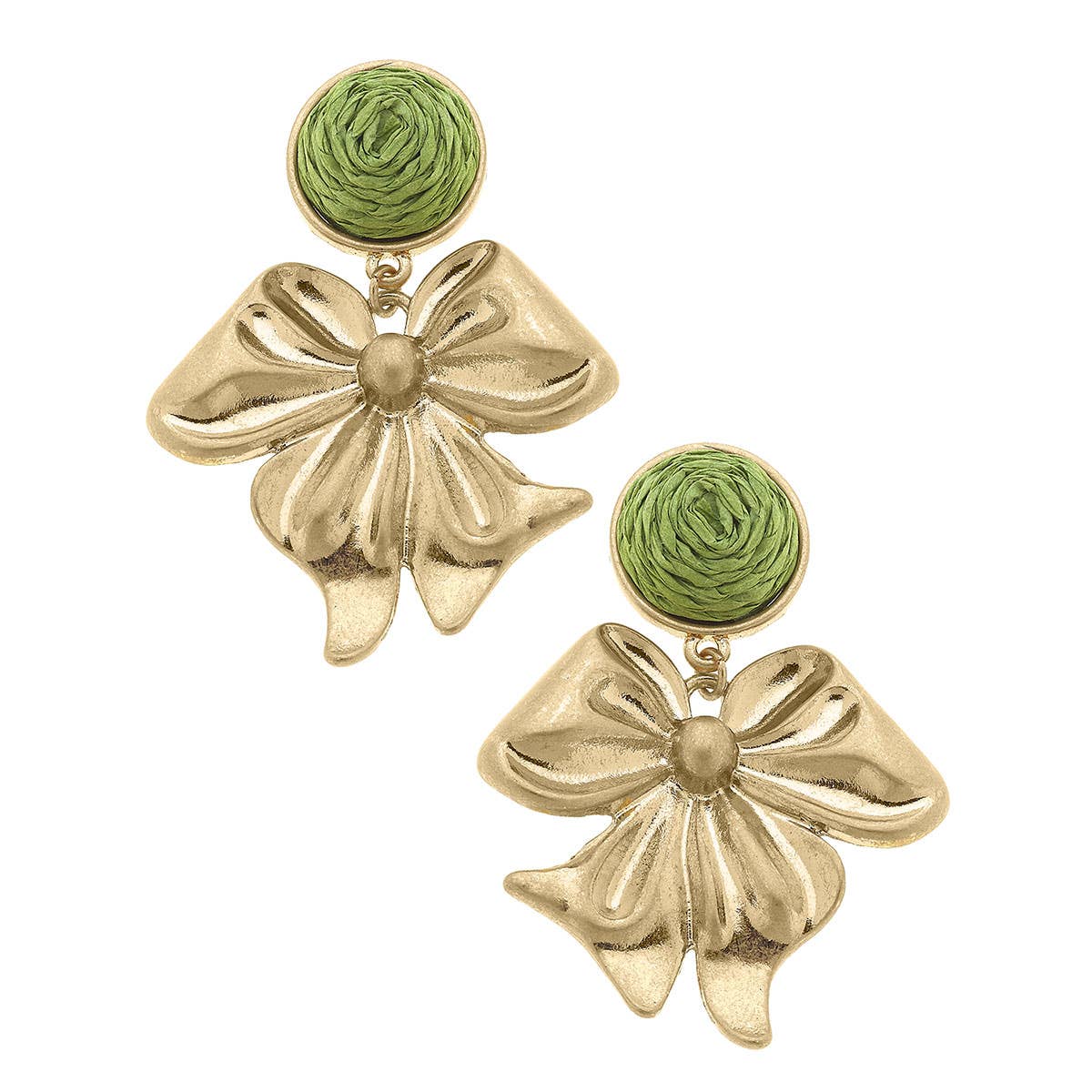 Canvas Style – wholesale Hängande örhängen – Aurora Rattan rosett örhängen1