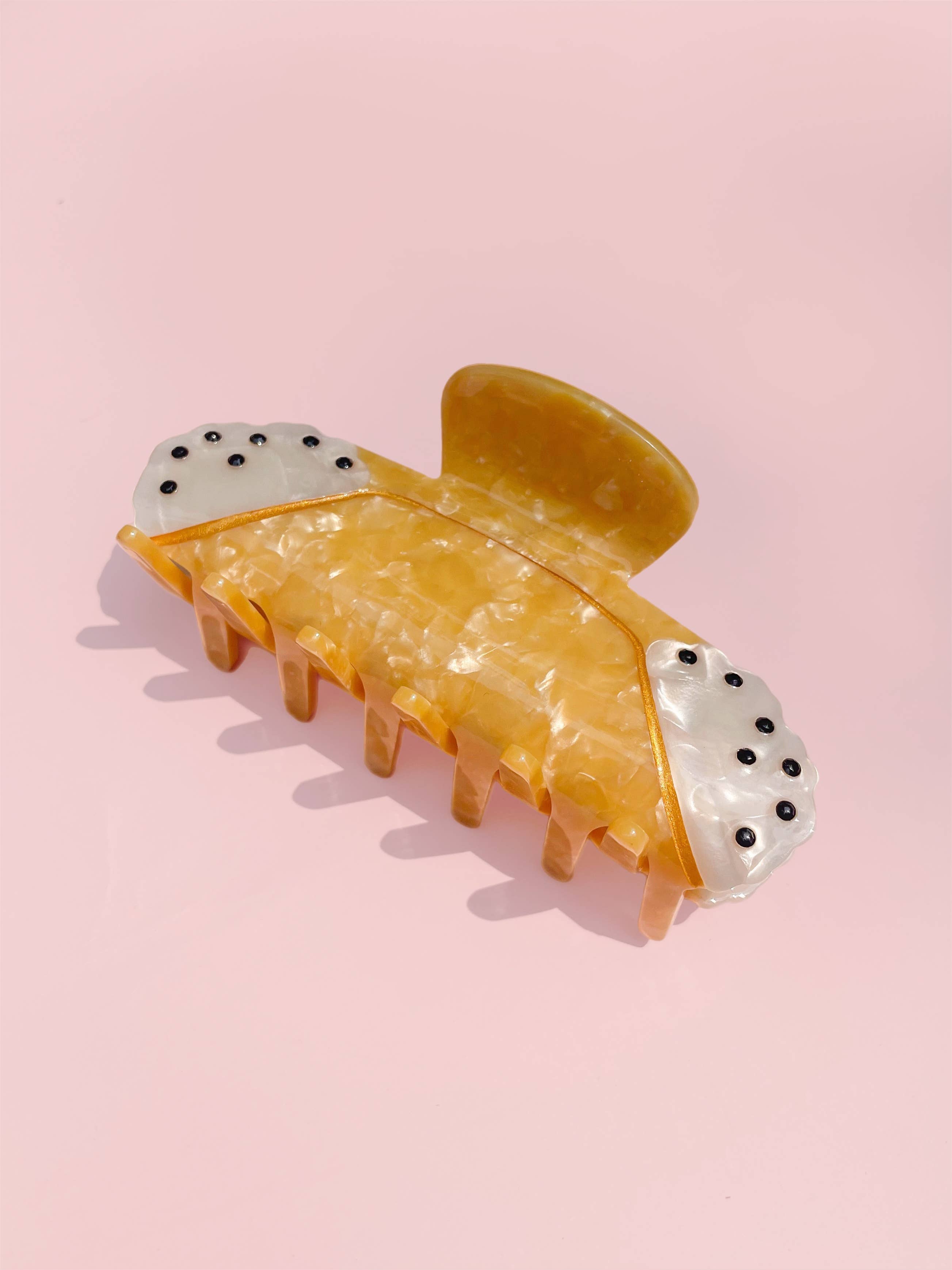 Line & Co - Wholesale Hair Clip - Women's - Holy Cannoli Chocolate Chip Claw Clip // Cellulose Acetate0