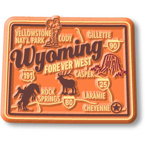 Wyoming - WY Premium State Magnet Made in USA  for wholesale by 7 Star