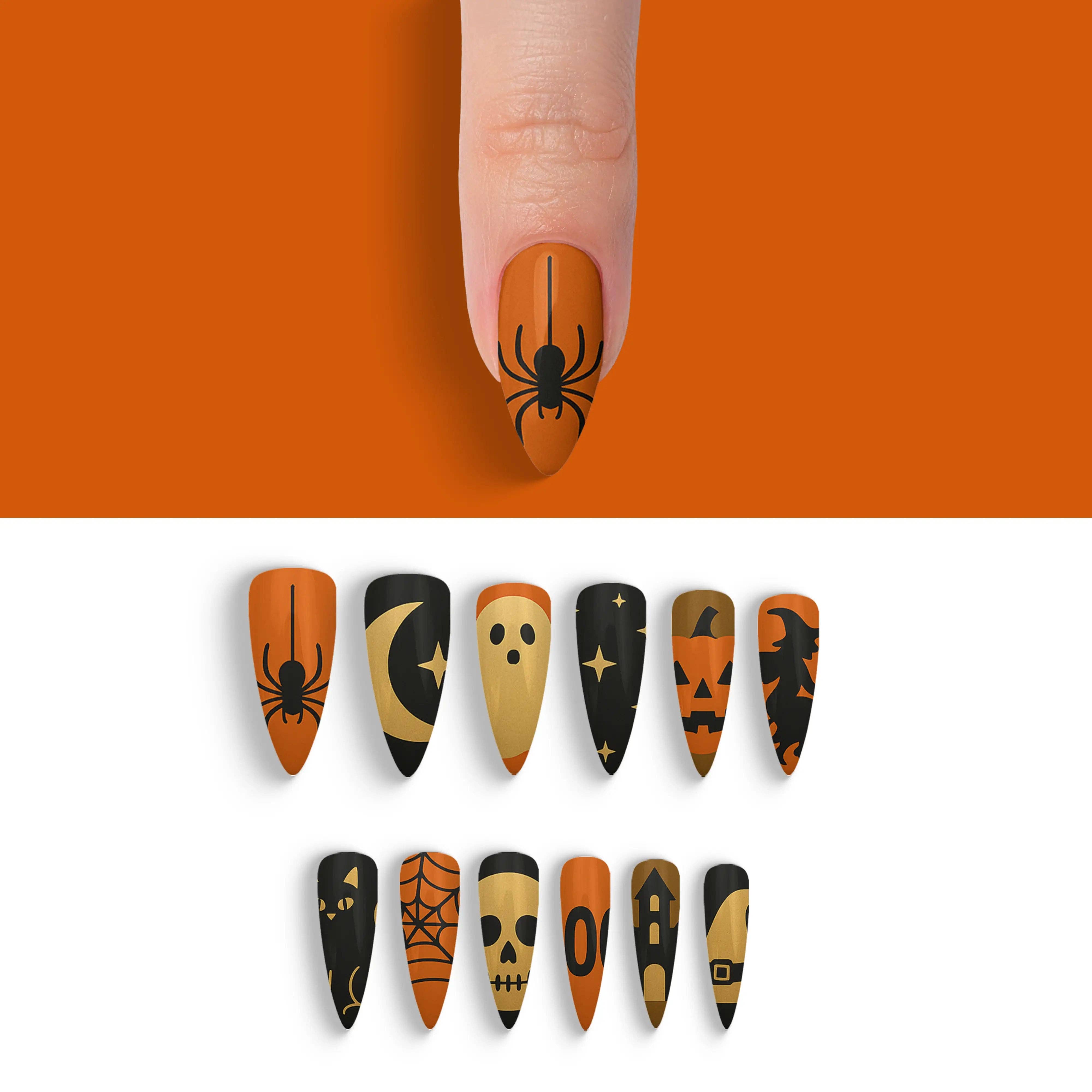 FYNE BODY - Wholesale Press-on/fake nails - Ghoul's Gold Glamour Halloween Press-On Nails27