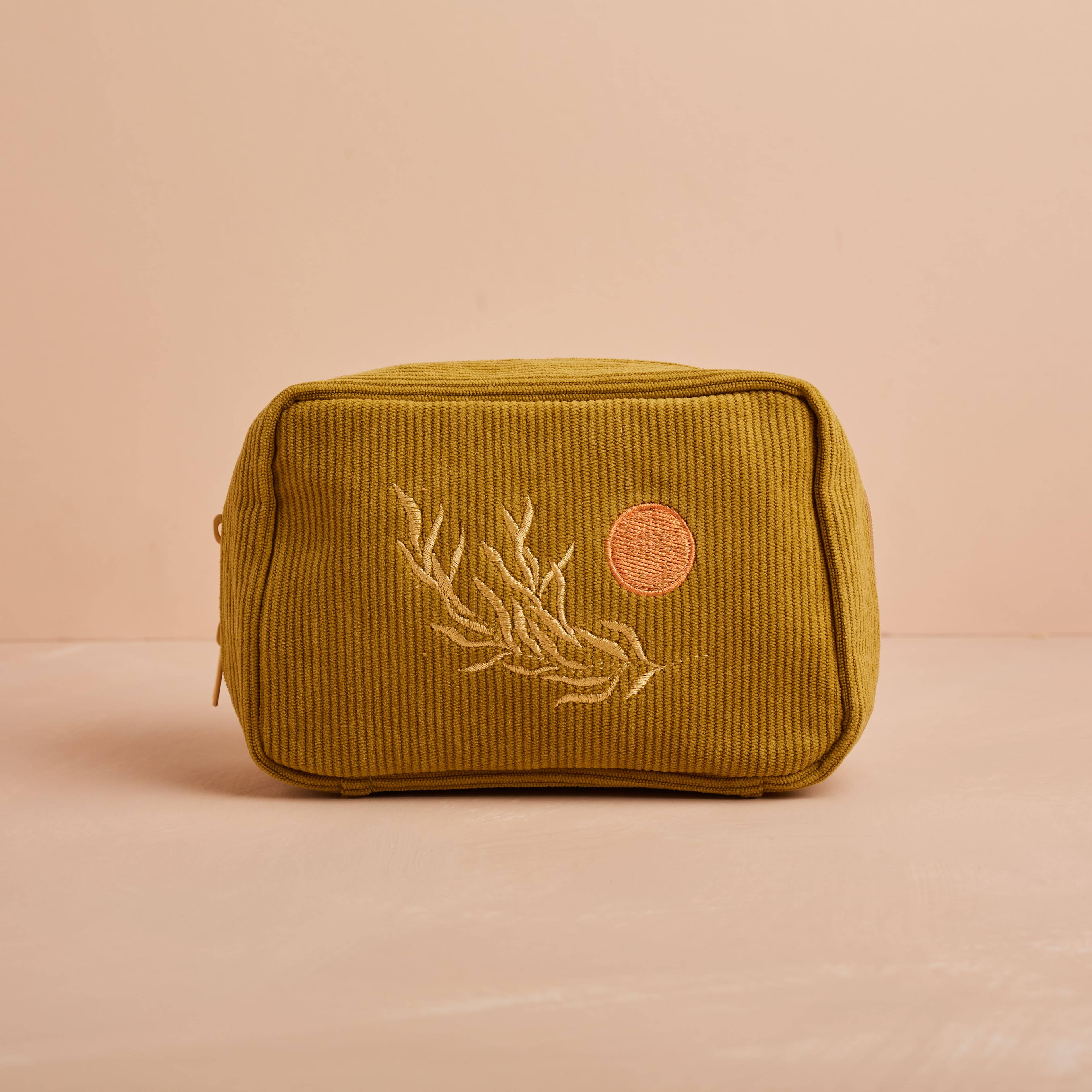 cai & jo USA - Wholesale Makeup/Cosmetic Bag - Corduroy Makeup Bag in Olive0