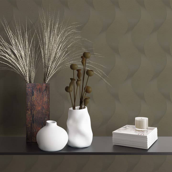 Carta da parati oro, marrone, grafica per camera da letto, soggiorno o per la vendita all'ingrosso da parte di Marburg