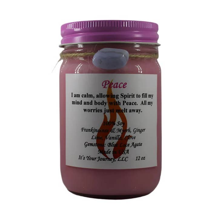 Peace Intention Candle 12 oz for wholesale by It's Your Journey LLC