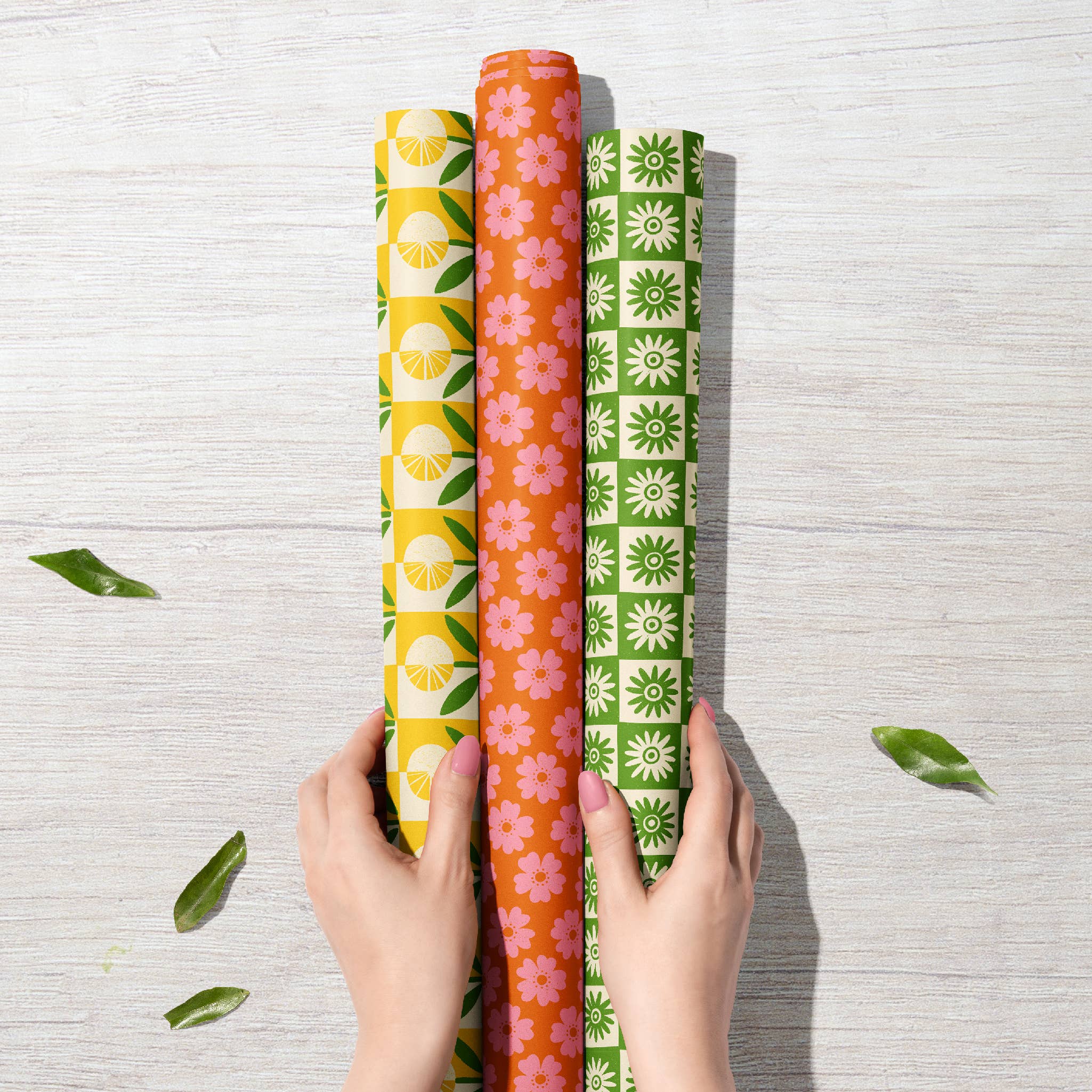 Bird & Co Studio - Wholesale Flat Wrap - Daisy Wildflower | Modern-Retro Recycled Gift Wrap Paper3