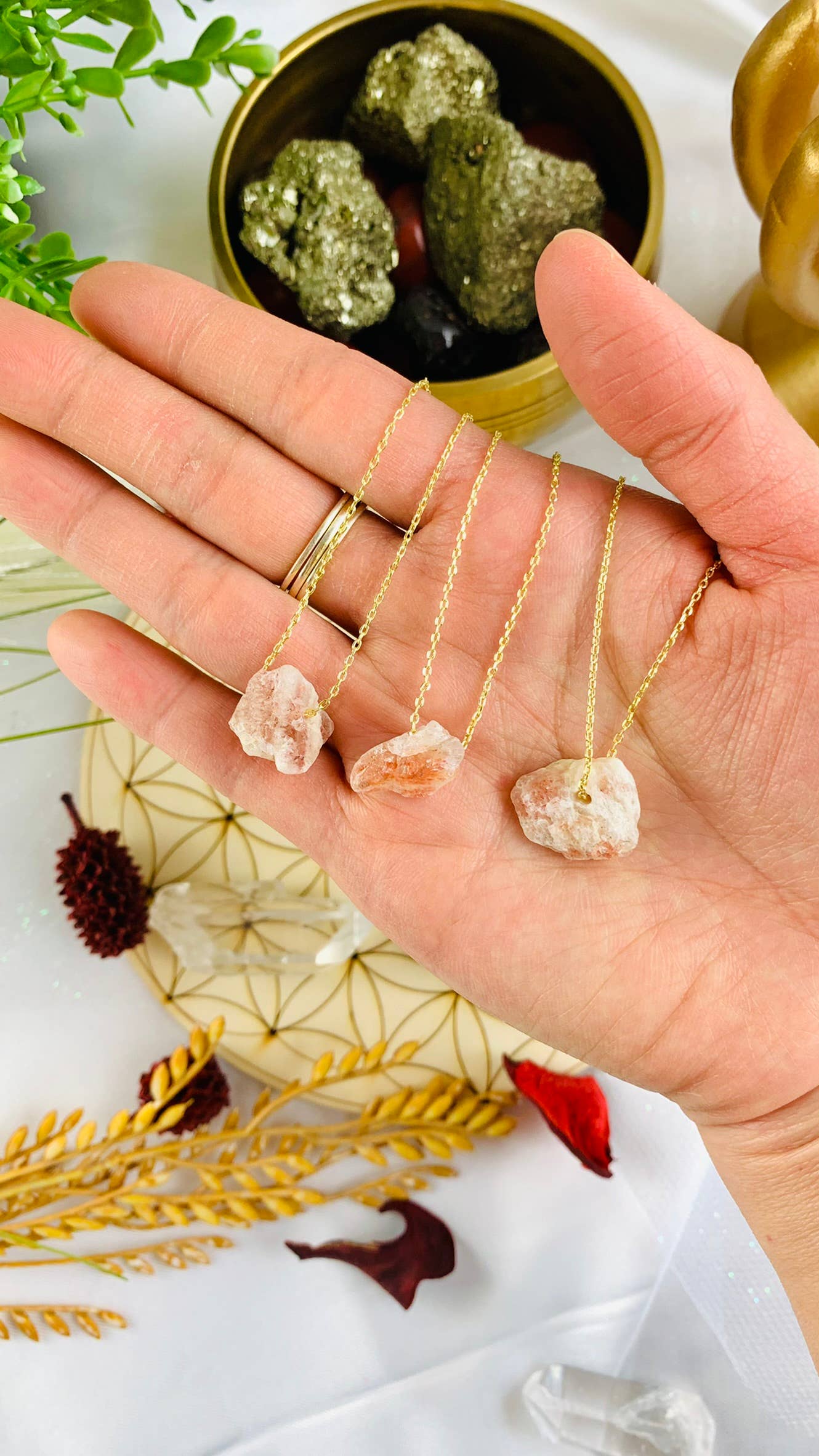 Soul Charms - Wholesale Pendant/Charm Necklace - Dainty Raw Crystal 14K Gold, Silver Birthstone Necklace29