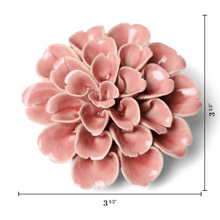 English Garden Ceramic Flower Wall Art Flower Pink 11 for wholesale on Faire2