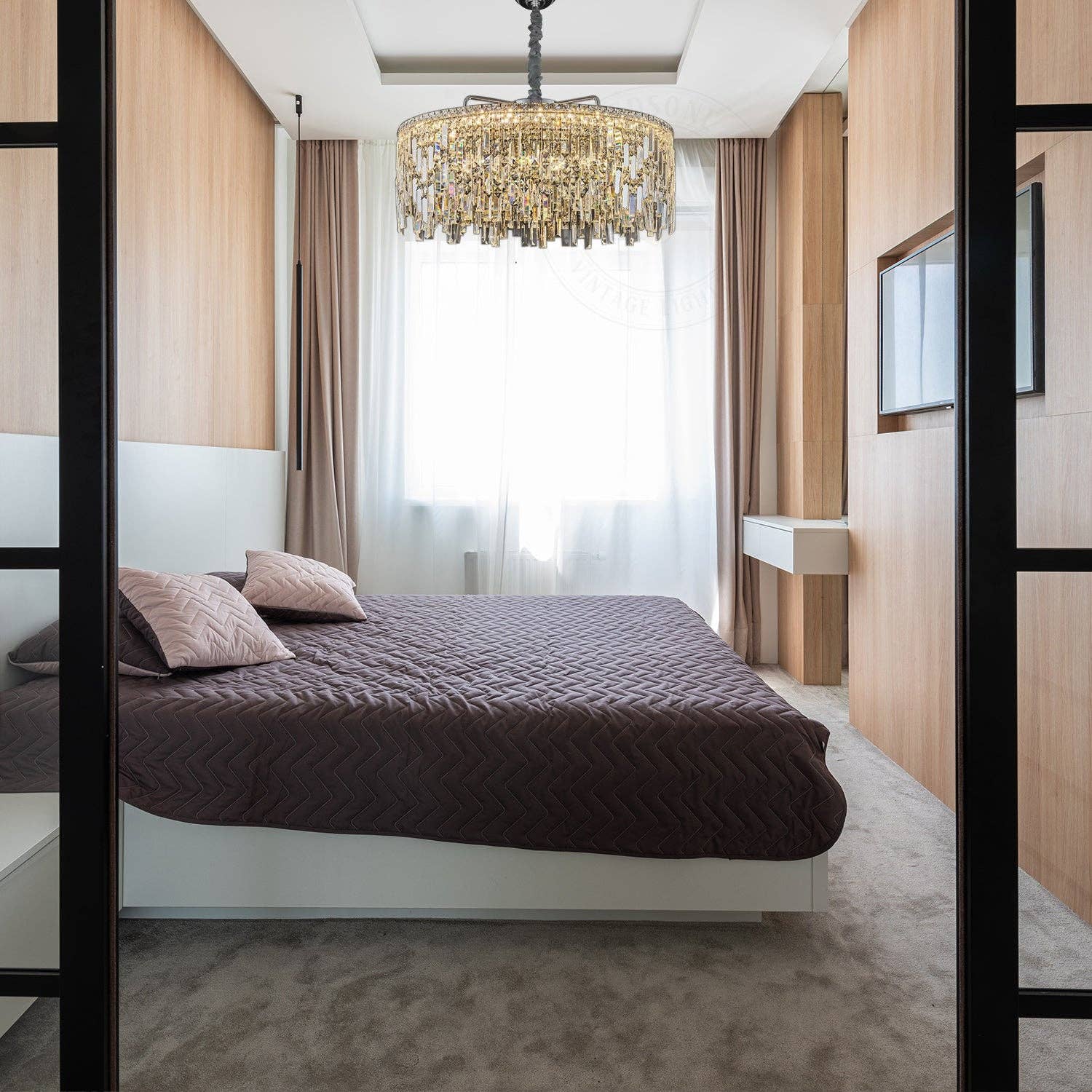 Ledsone - Vente Lustre/Suspension - Lustre moderne en cristal doré à plafond - modèle 480424