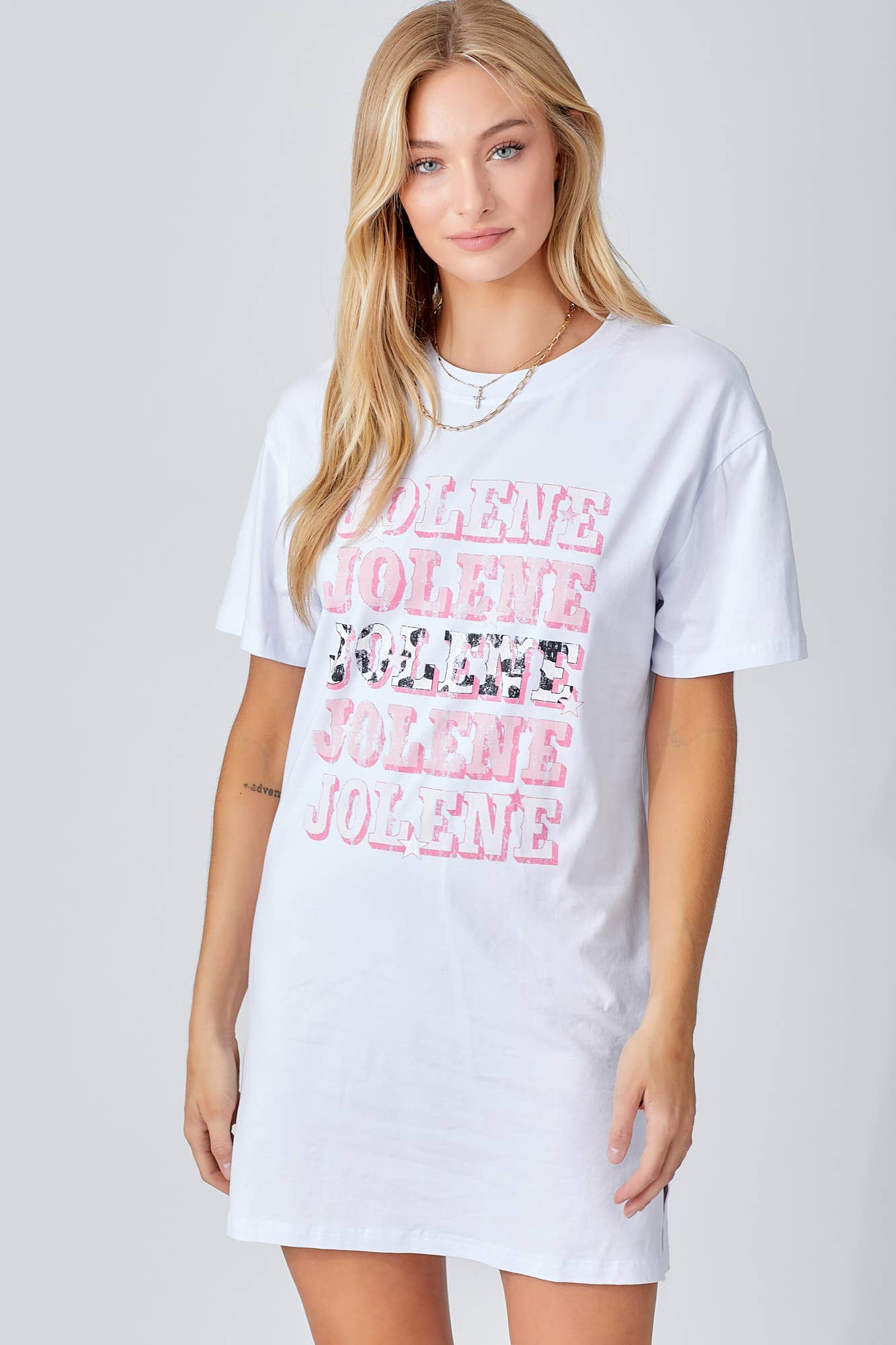 Baevely by Wellmade USA - Vendita all'ingrosso Vestito - Donna - ABITO T-SHIRT CON STAMPA GRAFICA JOLENE12