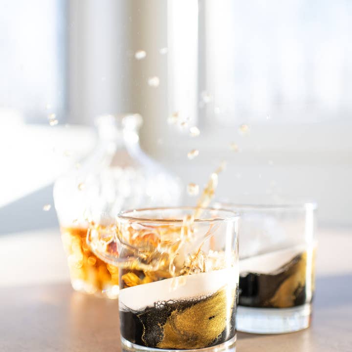 Lynn & Liana Designs - Wholesale Cocktail/Liquor Glass - NEW!!! Resin Coated Old Fashioned Whisky Glasses -NO TARIFFS31