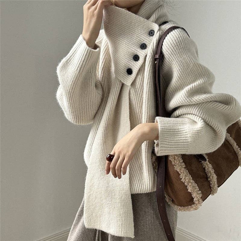 Plush Looks - Venta al por mayor Jersey de punto - Mujer - Jersey con cuello alto desmontable7