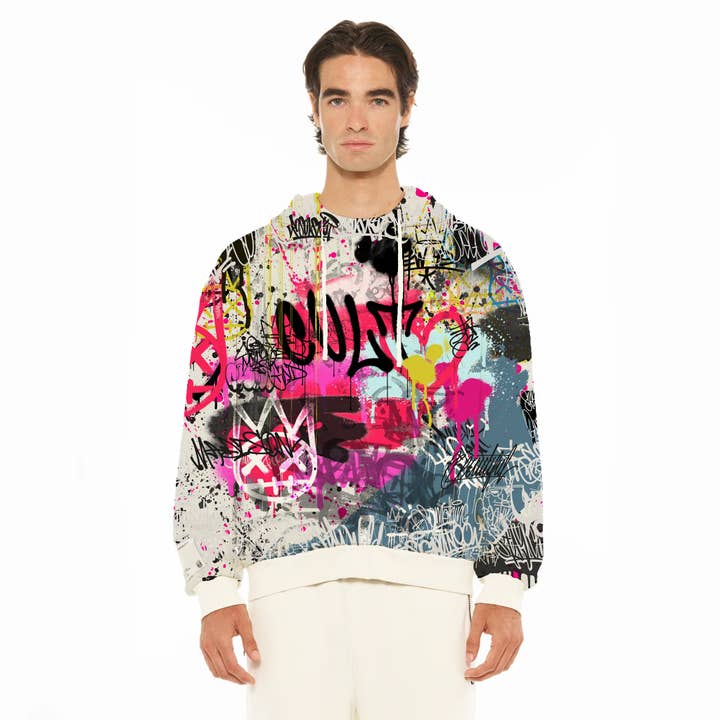 Cult's Pullover Novelty Hoody in All Over Print for wholesale by Cult of Individuality
