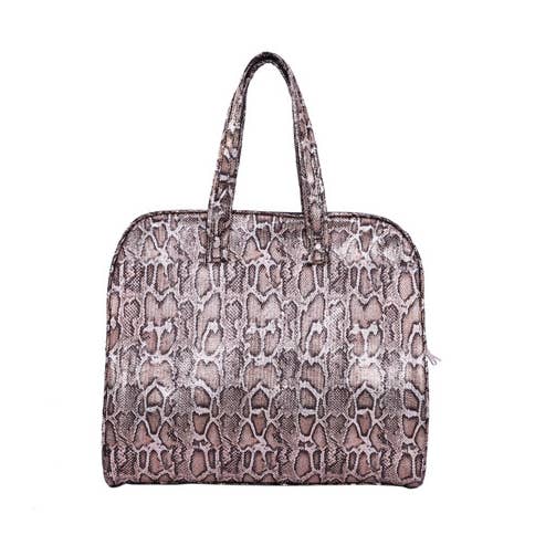Shinny Snake Print Faux Leather Duffle Bag/Weekender Bag for wholesale by Nima Accessories Inc