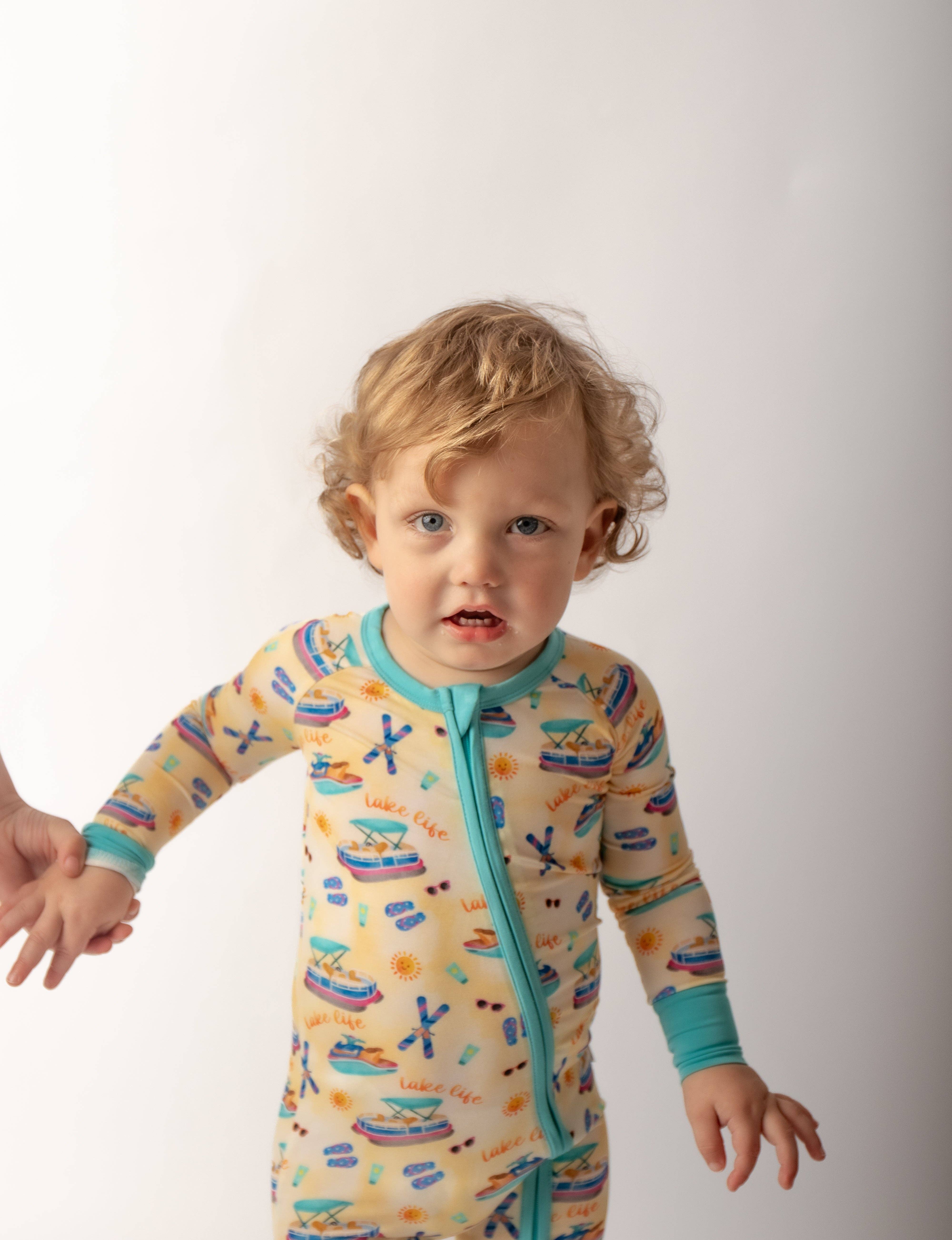 Ducky Dreams - Wholesale Sleepsuit - Baby - Lake Life CONVERTIBLE ZIP ROMPER2