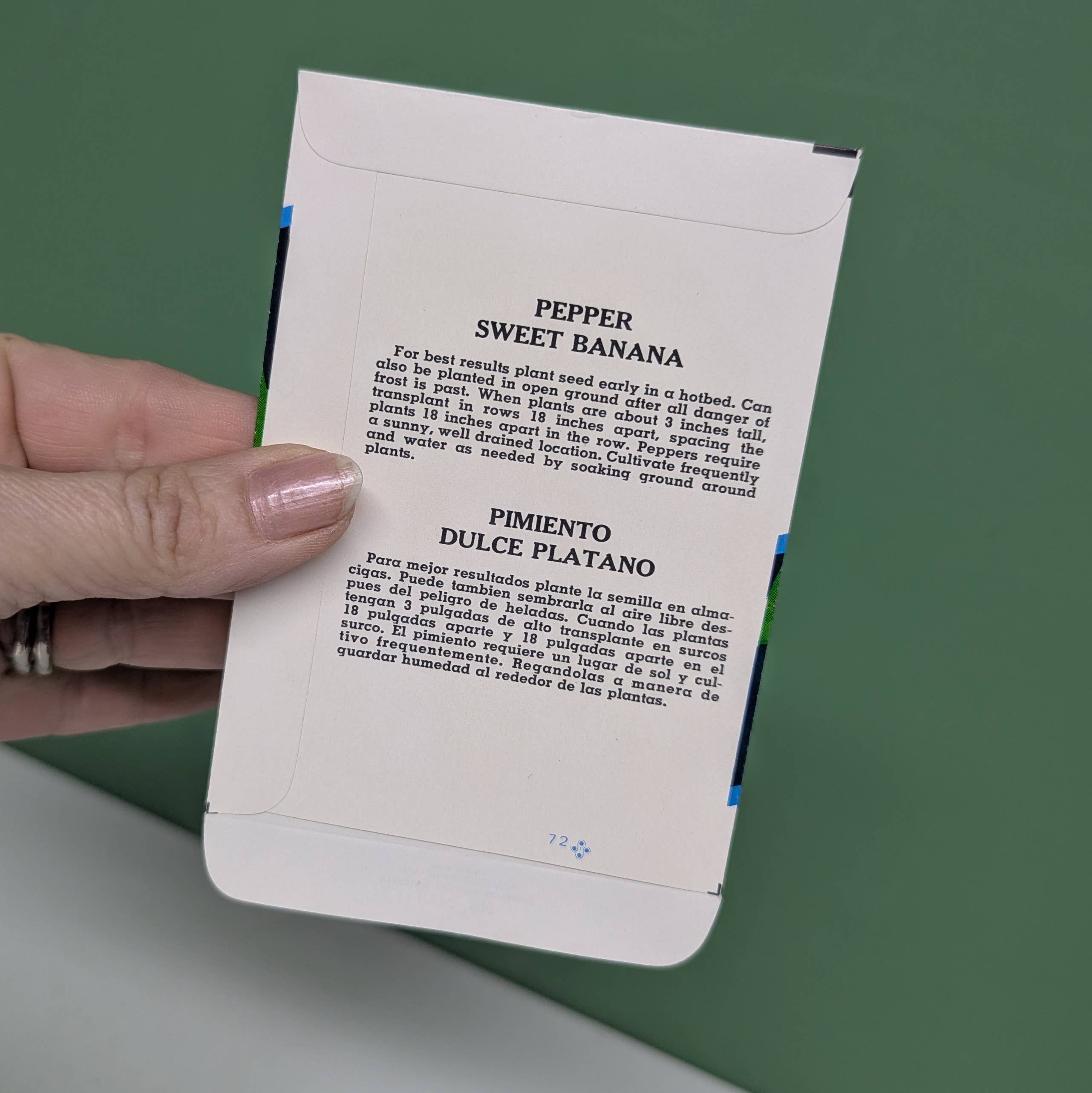 vintagegoodies - Wholesale Plant Seeds - Banana pepper empty seed packet2