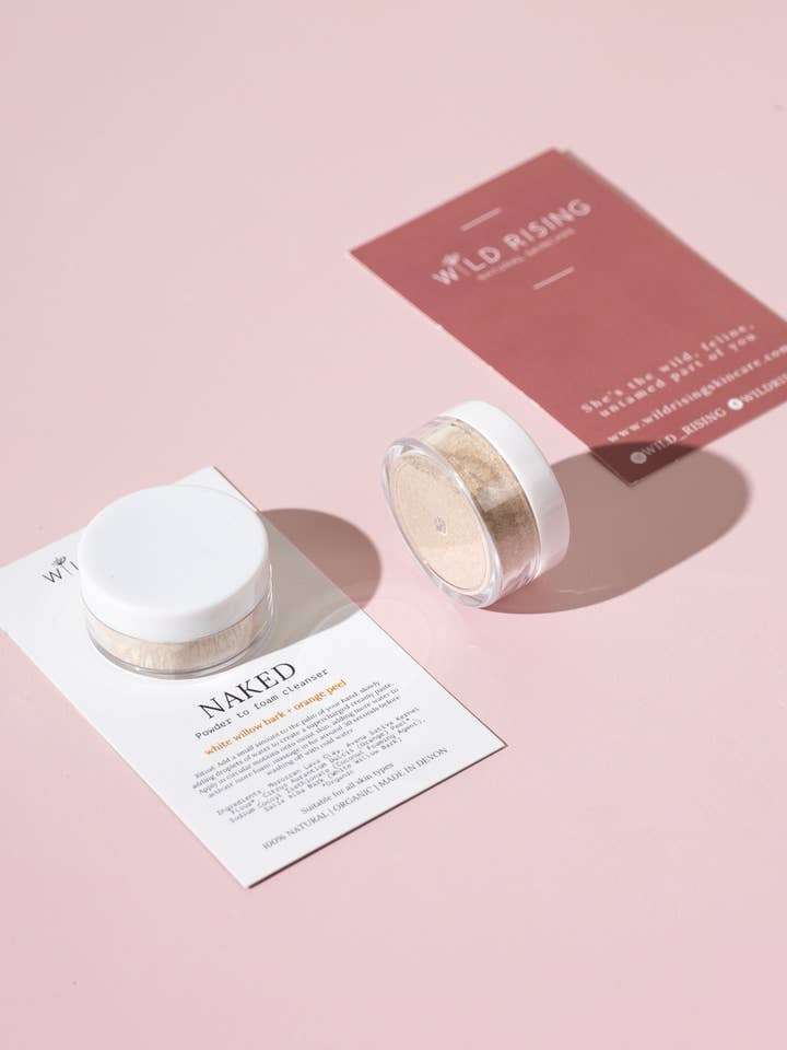 Mini Waterless Powder-to-Foam Exfoliating Cleansing Grain for wholesale by Wild Rising Skincare