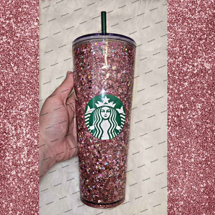 Rose Gold Snowglobe Tumbler, Glitter Tumbler, Kaffemugg för wholesale av GDesignstees