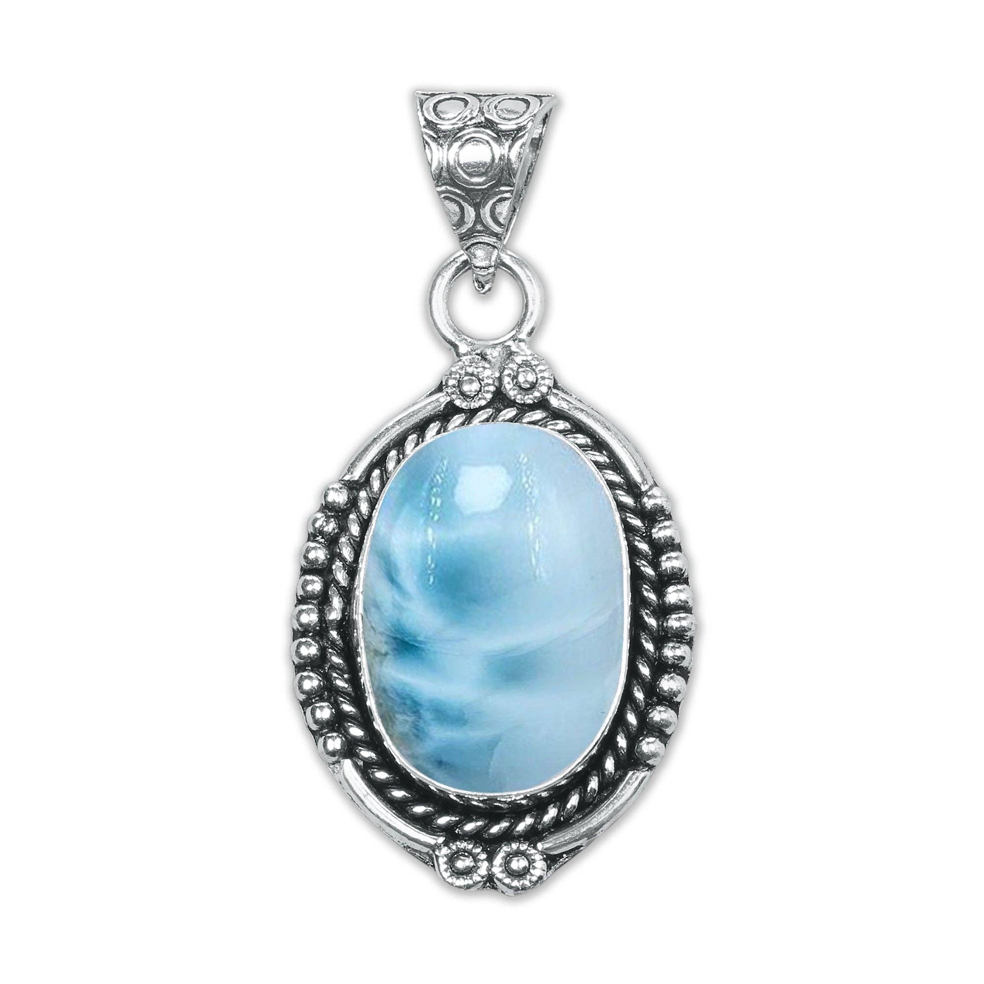 Handmade Jewels - Wholesale Individual charm/pendant - Larimar Artisan Pendants -  Handmade, Silver-Plated Brass, Wholesale (Made To Order)4