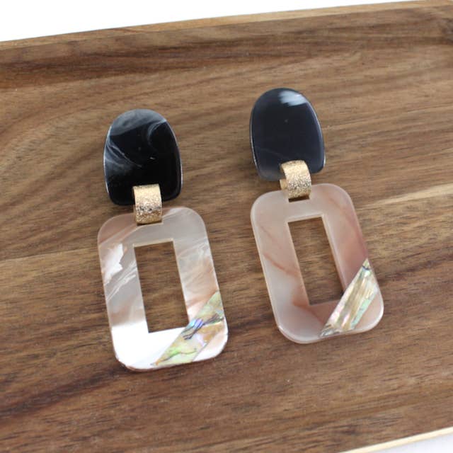 Pretty Persuasions - Wholesale Dangle Earrings - E23245 Rectangle Acrylic Earrings