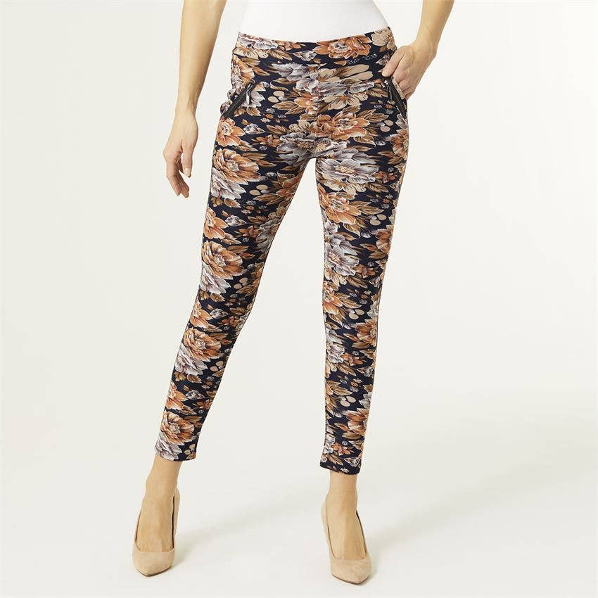 COCO + CARMEN - Wholesale Fashion Leggings - Women's - Printed Jasmine Zip Pocket Leggings2