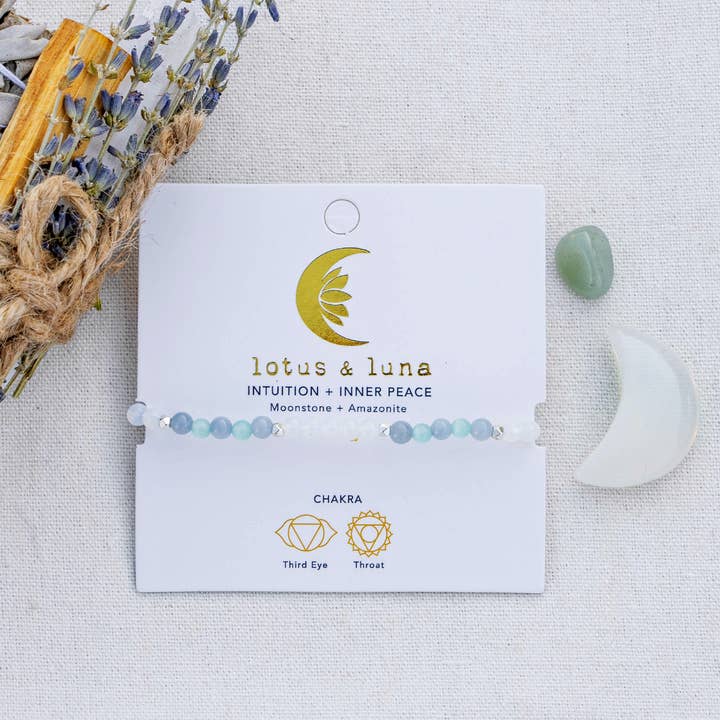 Lotus and Luna - Wholesale Beaded Bracelet - Intuition + Inner Peace 4mm Healing Bracelet3