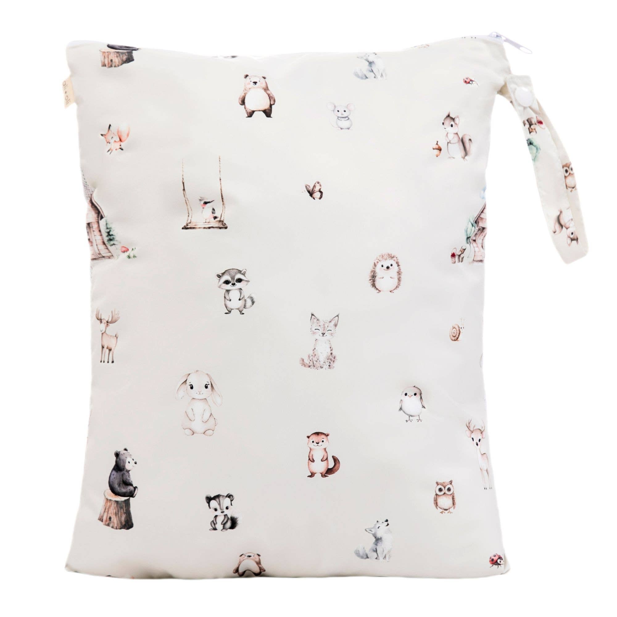 Ali+Oli - Wholesale Wet Bag - Kids & Baby - Dual-Compartment Wet/Dry Bag with Mesh Pocket (Woodlands)2