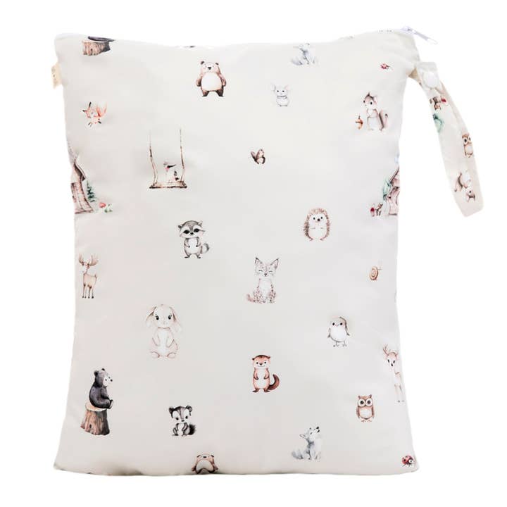 Ali+Oli - Wholesale Wet Bag - Kids & Baby - Dual-Compartment Wet/Dry Bag with Mesh Pocket (Woodlands)2