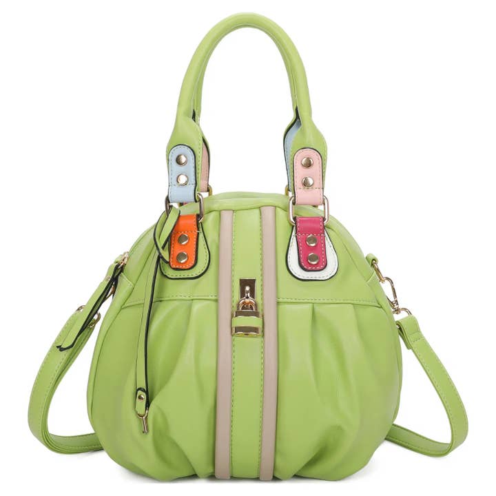 Superbia – wholesale Top handle bag – women's – Superbia Soft Multicolour Double Zipper Pumpkin Bag504-1