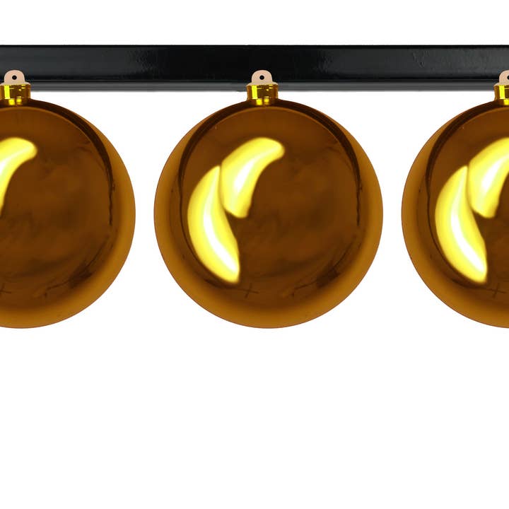 Winterland Inc. - Wholesale Ornament Set - 3 Pack 140mm 5.5" Shiny Gold Ball Ornament with Wire and UV Coating0