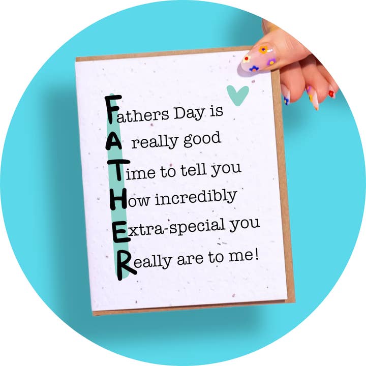SowSweet Greetings Inc - Wholesale Father's Day Card - Father's Day Acrostic Poem