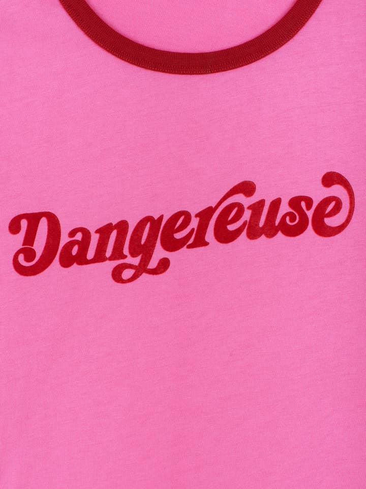 Le Mot - Vendita all'ingrosso Maglietta serigrafata - Donna - Maglietta ringer Dangereuse2