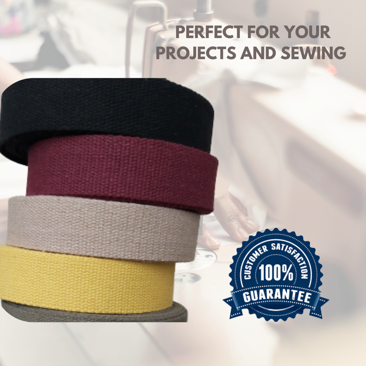 Dream Trimming Goods LLC - Wholesale Craft Supplies - 1.5" x 50 Yard Natural Heavy Cotton Webbing/ Bag Belt Sewing8