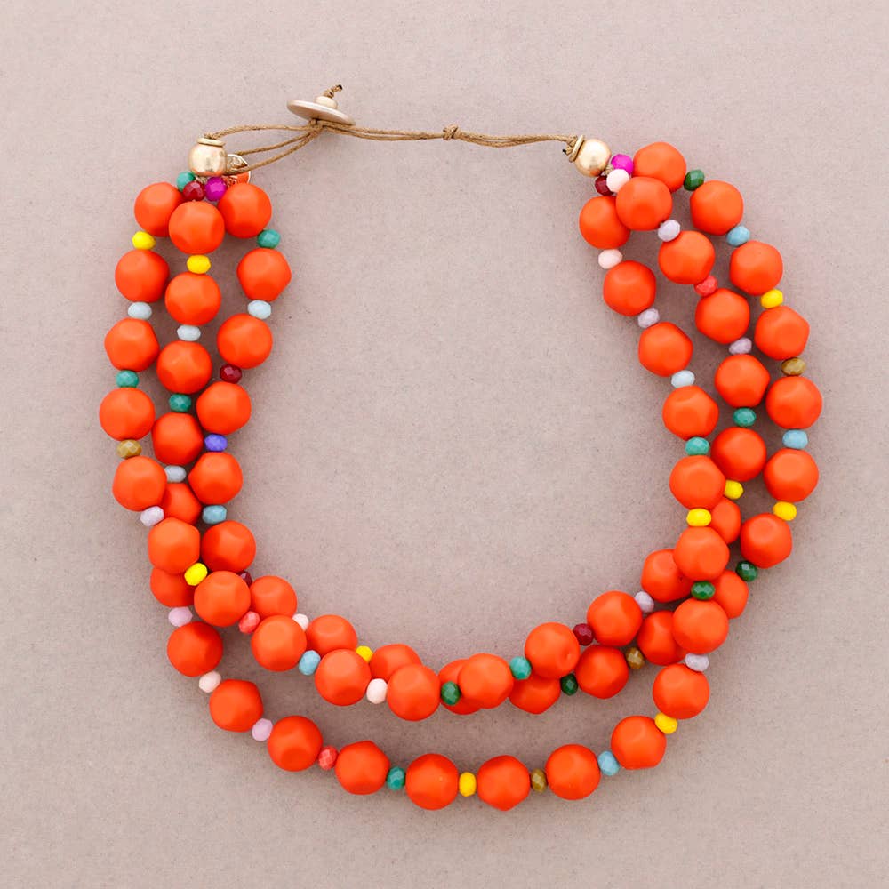 Sonata – Großhandel Perlenkette – 3-runde Halskette mit Harzperlen.4