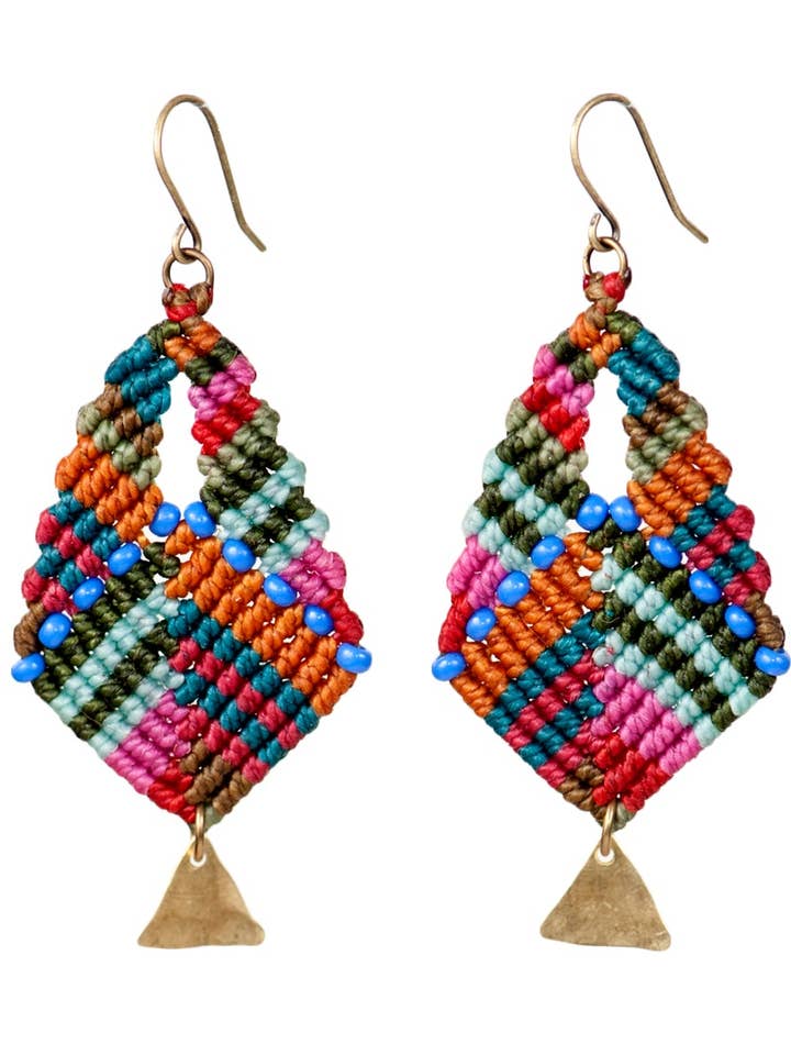 Geometric Beaded Leaves for wholesale by AMiRA jewelry