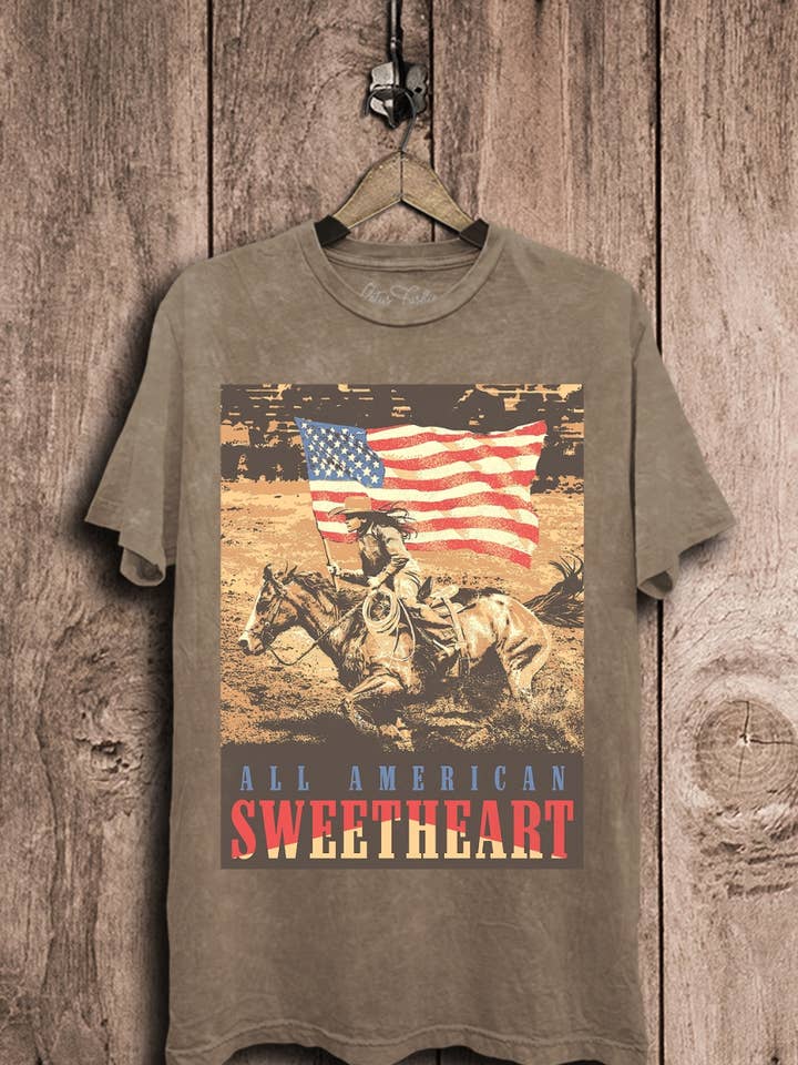 All American Sweetheart Graphic Top for wholesale by Lotus Fashion Collection