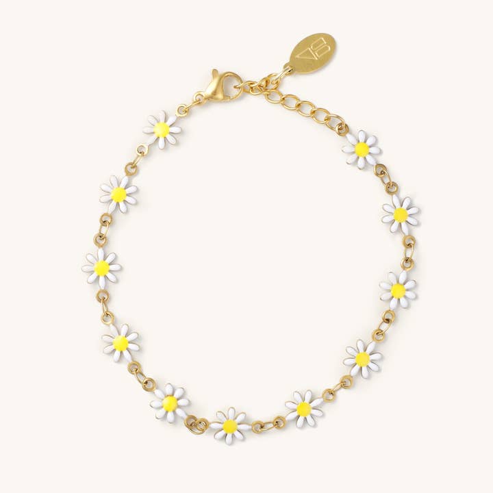 Bracelet de cheville blanc marguerite pour la vente par Nikki Smith Designs