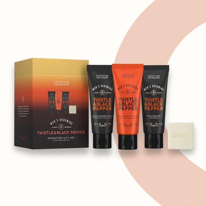 Thistle & Black Pepper Signature Gift Set for wholesale by Scottish Fine Soaps