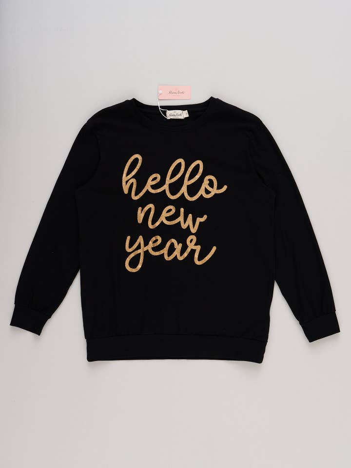 Mom & Me "Hello New Year" Glitter Top for wholesale by Marie Nicole Clothing