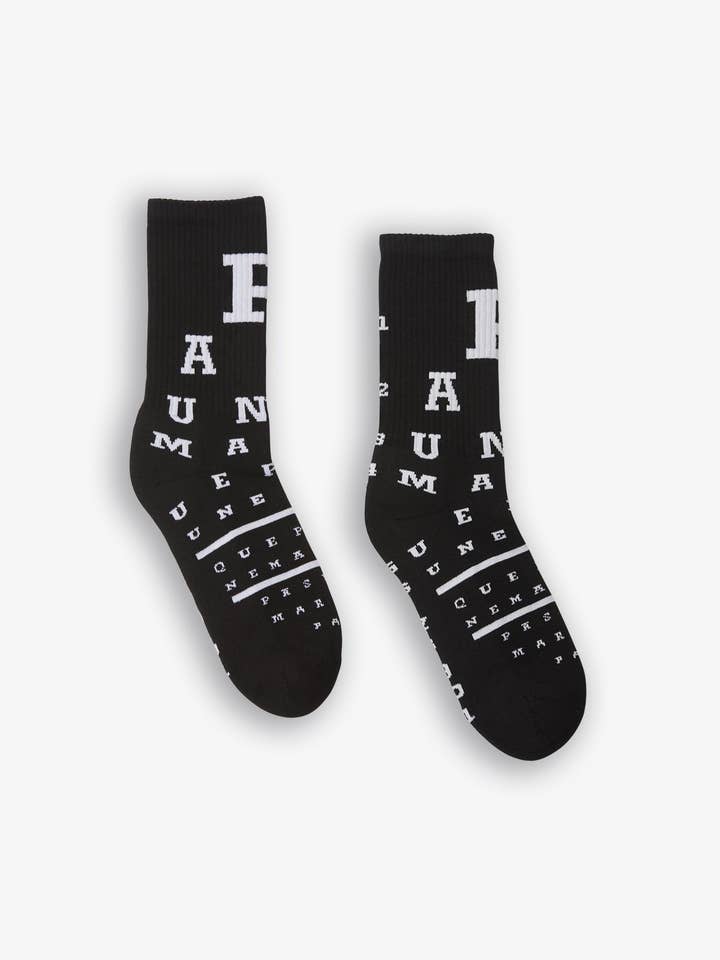Pas Une Marque - Wholesale Socks - Unisex - Optique Socks (Black / White)1