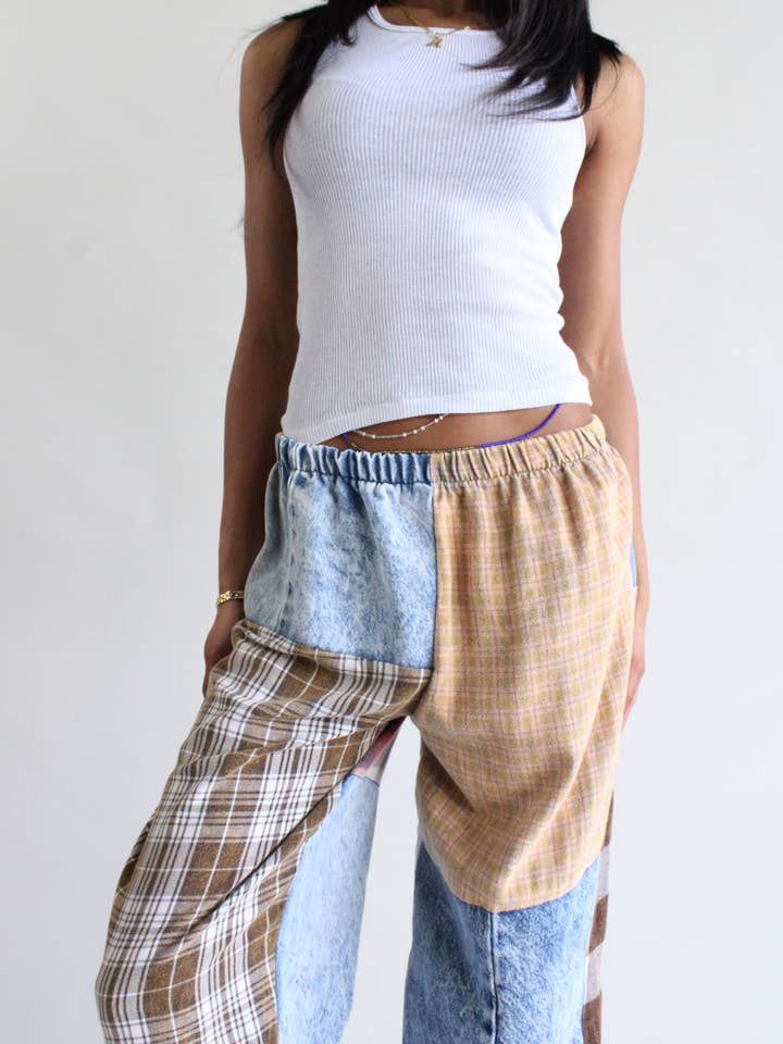 American Recycled Clothing - Wholesale Pants - Women's - Flannel & Denim Combo Pants Bundle13