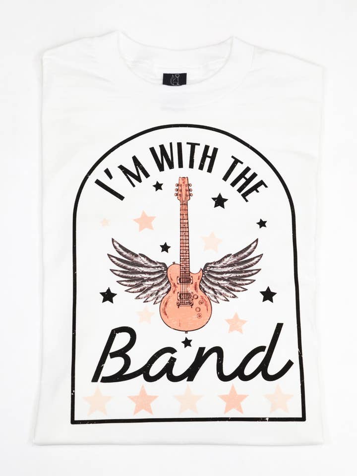Grafik-T-Shirt mit Aufdruck „I'm With The Band“ | Aesthetic Collection für den Großhandel von KOKO + FOX WHOLESALE