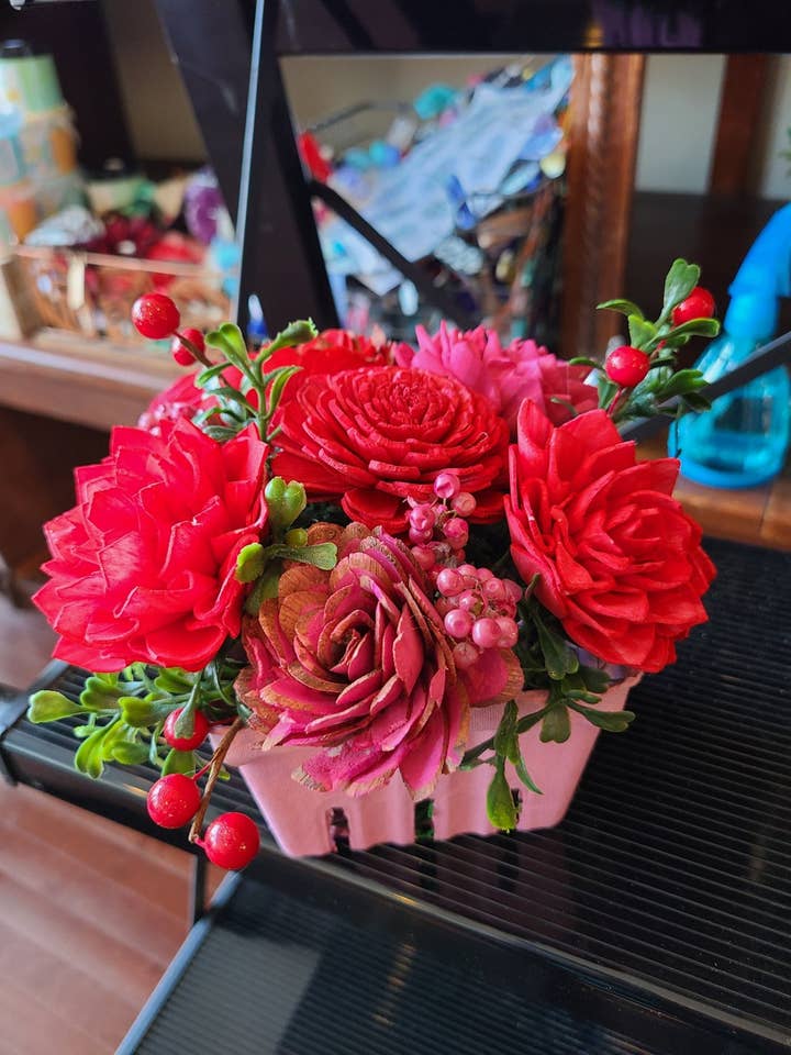 I Love You Berry Much Flower Basket for wholesale by Wyldcraft Woods