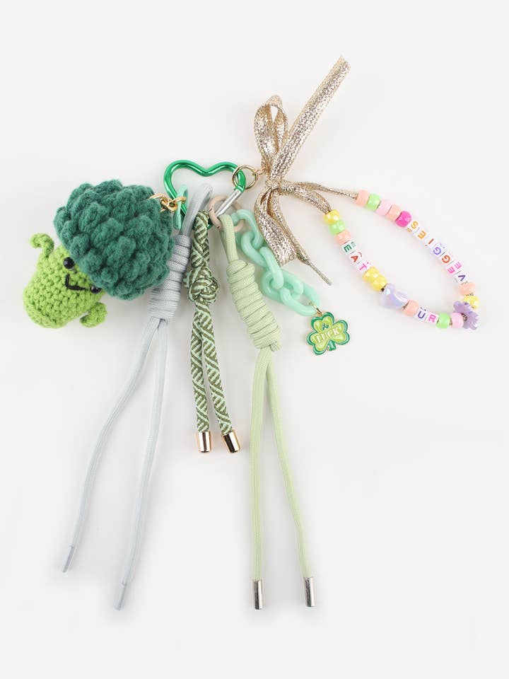 Broccoli "Eat Ur Veggies" Fancy Keychain Charm P-053 for wholesale by PHANIE MODE