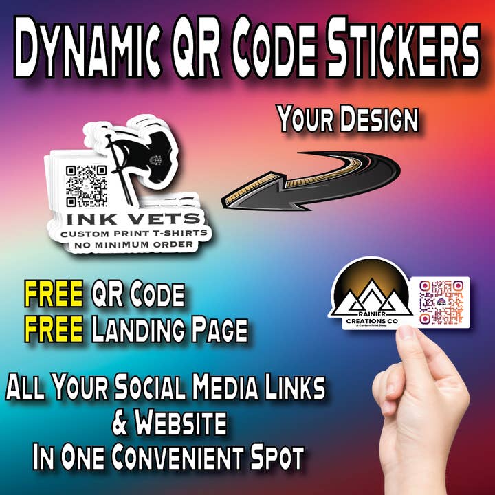 Rainier Creations Co - Wholesale Sticker - Dynamic QR Code Stickers