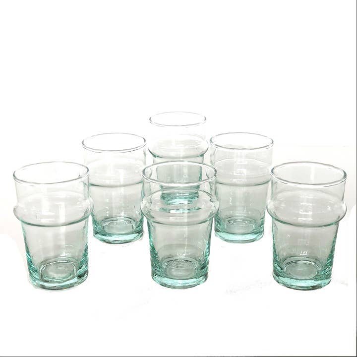 atelierBOEMIA - Wholesale Drinkglas/beker - GERECYCLED Beldi glas klein - Set van 6