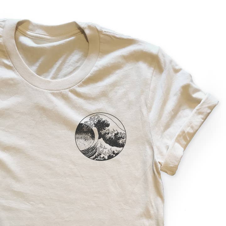 Espi Lane - Wholesale Screen Printed T-Shirt - Unisex - Great Wave Graphic Shirt