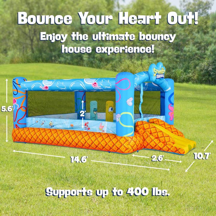 Sunny and Fun - Wholesale Inflatables - SpongeBob Giant Inflatable Bounce House for Kids1
