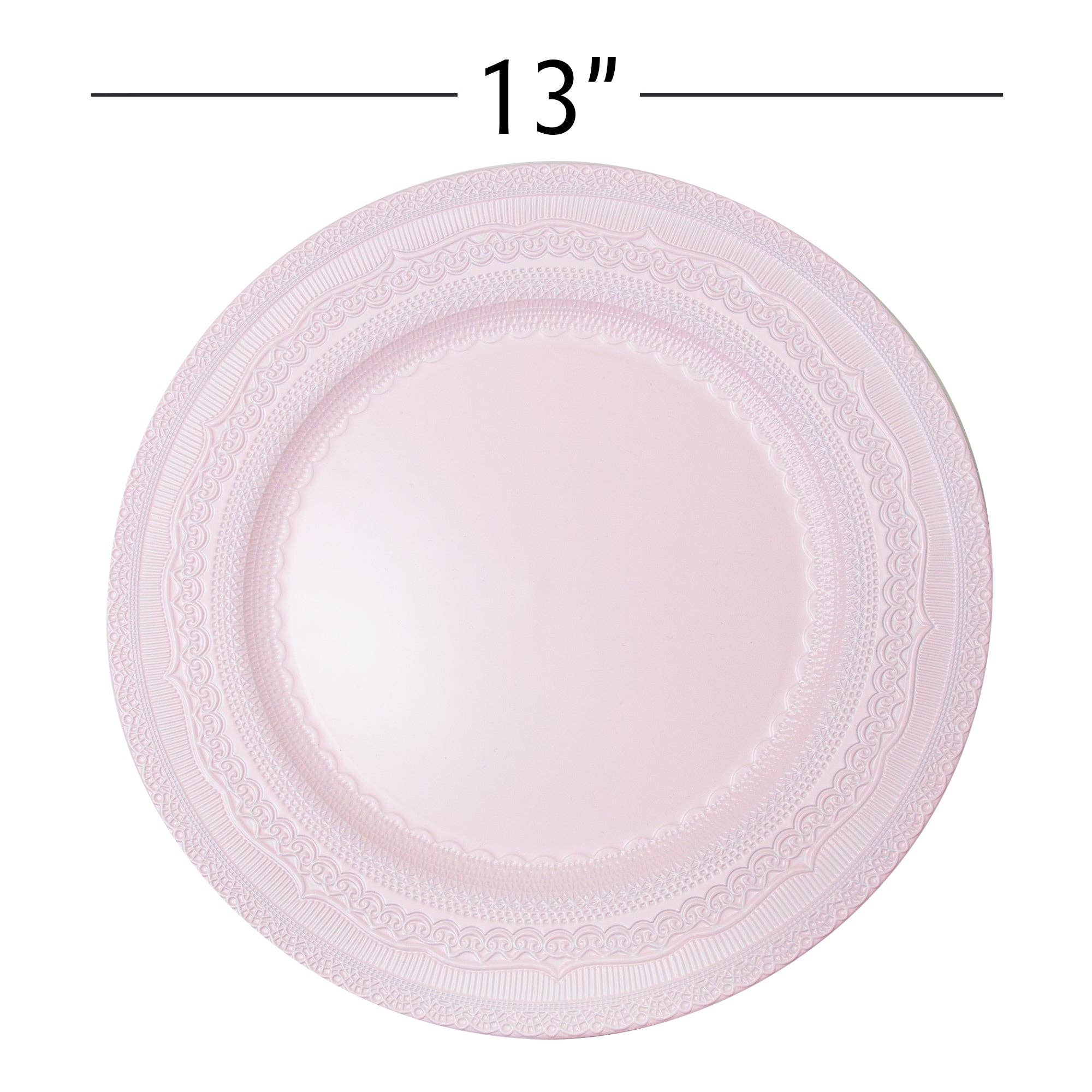 Portofino International Trading, USA - Wholesale Charger Plate - Eyelet Plastic Charger Plate 13" - Pink2