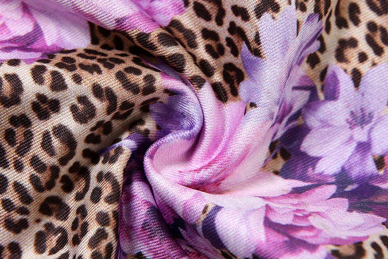 Lily Clothing - Wholesale Two Piece Swimsuit - Women's - Leopard Floral Halter Tie Bikini Set16