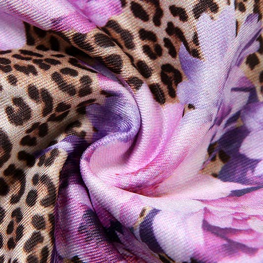 Lily Clothing - Wholesale Two Piece Swimsuit - Women's - Leopard Floral Halter Tie Bikini Set16