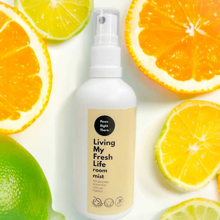 “Living my Fresh Life” citrus room mist for wholesale by Paws Right There - Luxury Pet Care and Gifting
